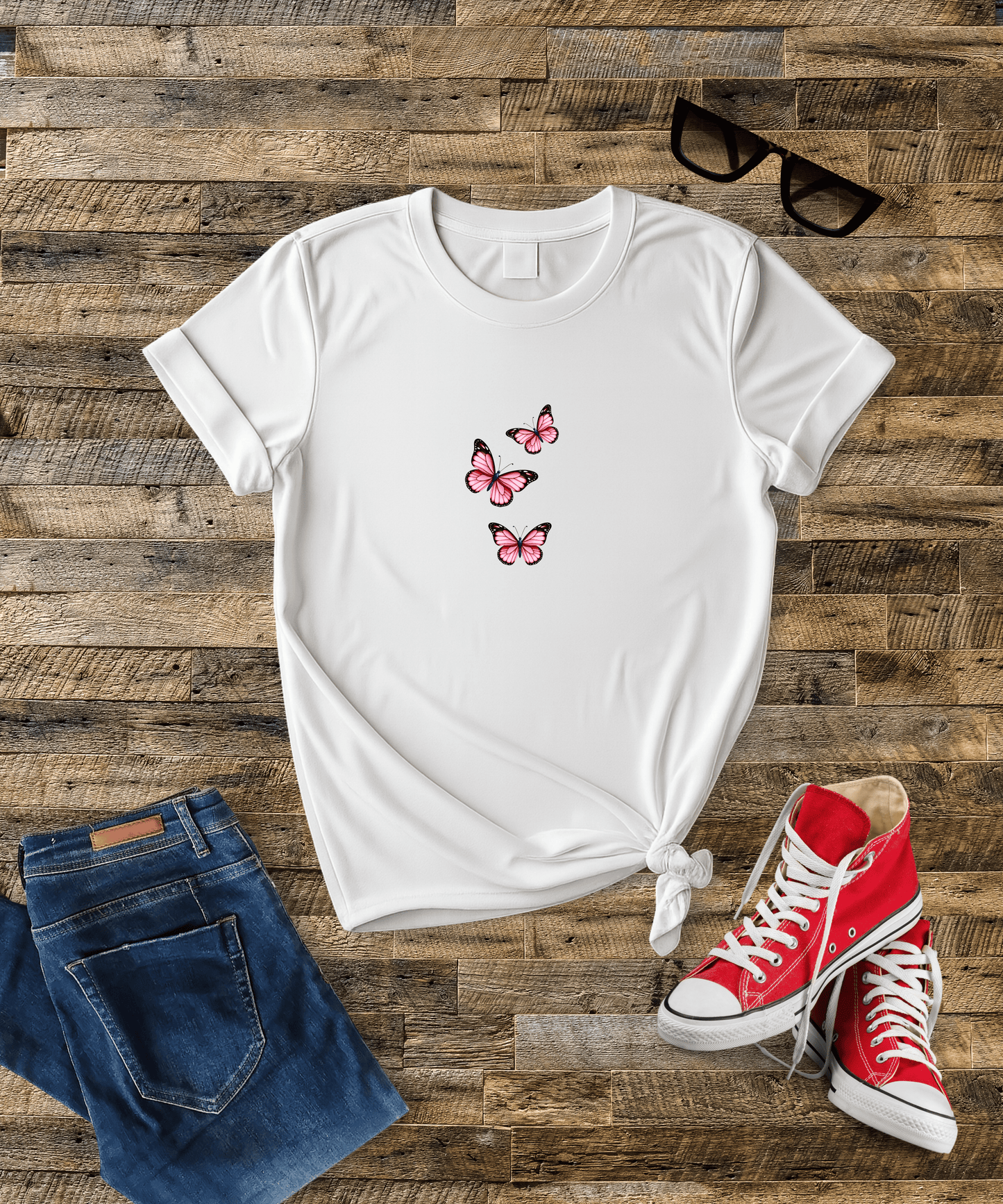 Minimalist Butterfly Design Female Classic T-Shirt