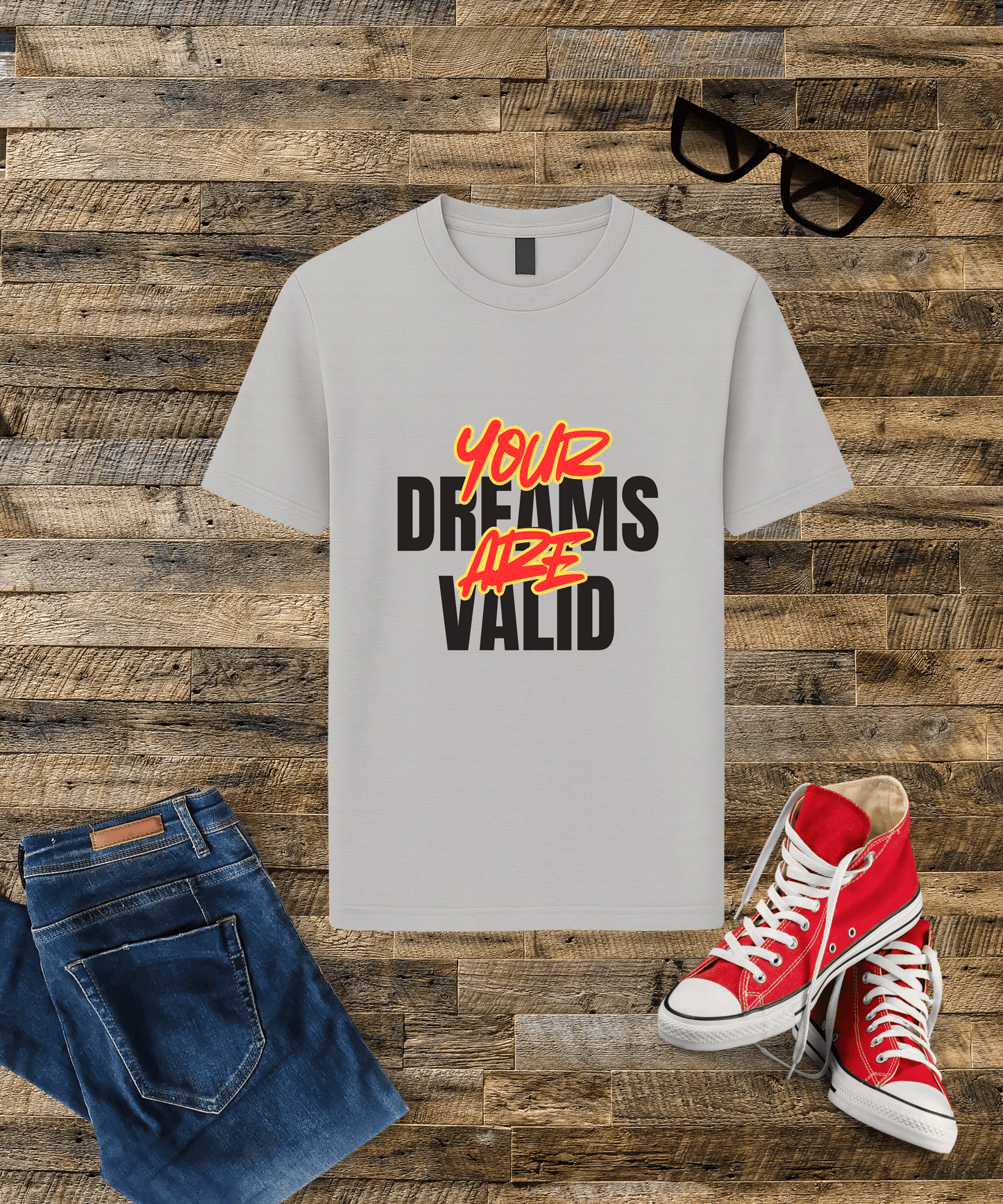 "Your Dreams Are Valid " --Male Oversized Standard T-Shirt