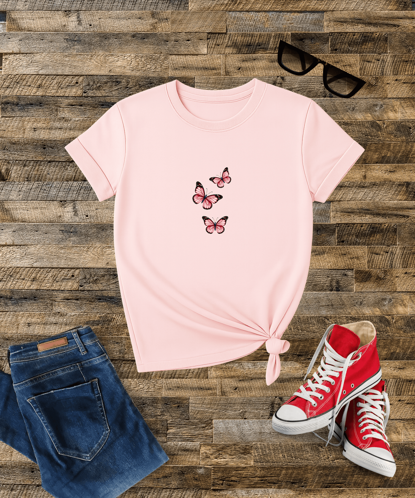 Minimalist Butterfly Design Female Classic T-Shirt