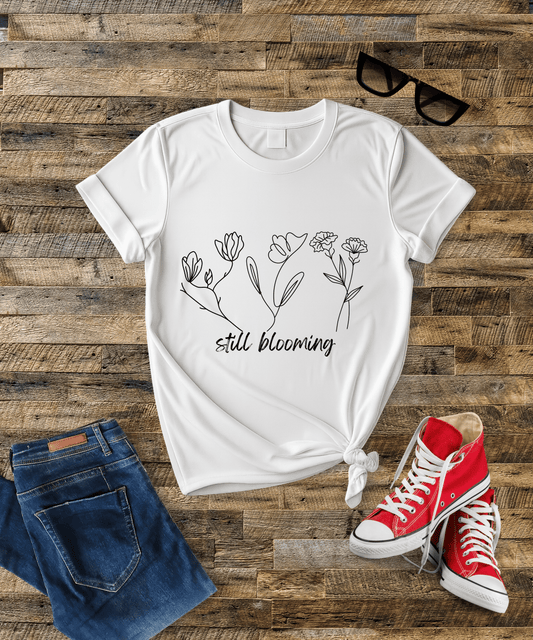 Minimal Floral Graphic Female T-Shirt Bright Colors – Elegant & Everyday Comfort