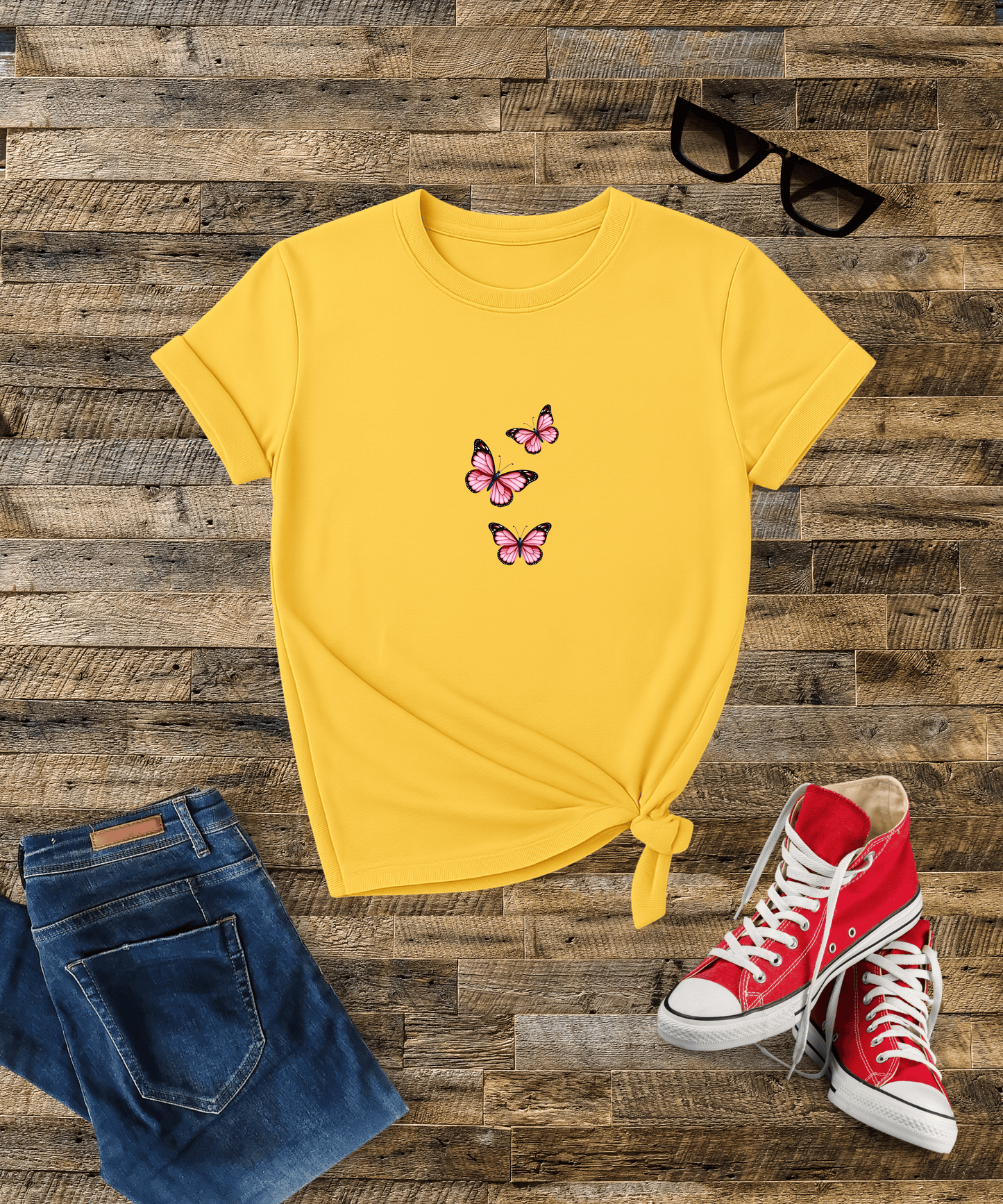 Minimalist Butterfly Design Female Classic T-Shirt