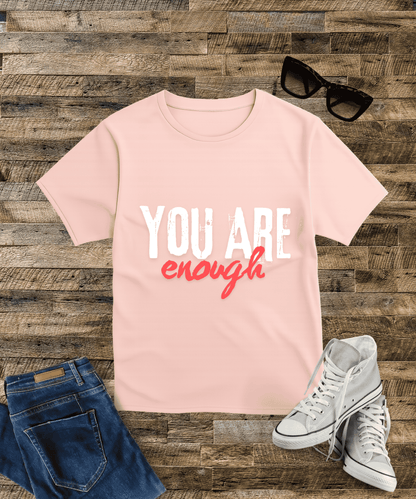 "You're Enough" Motivational Quote Men's T-Shirt – Bold Minimal Design, 100% Cotton