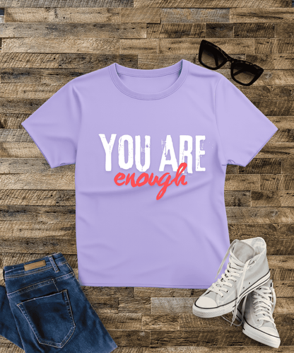 "You're Enough" Motivational Quote Men's T-Shirt – Bold Minimal Design, 100% Cotton
